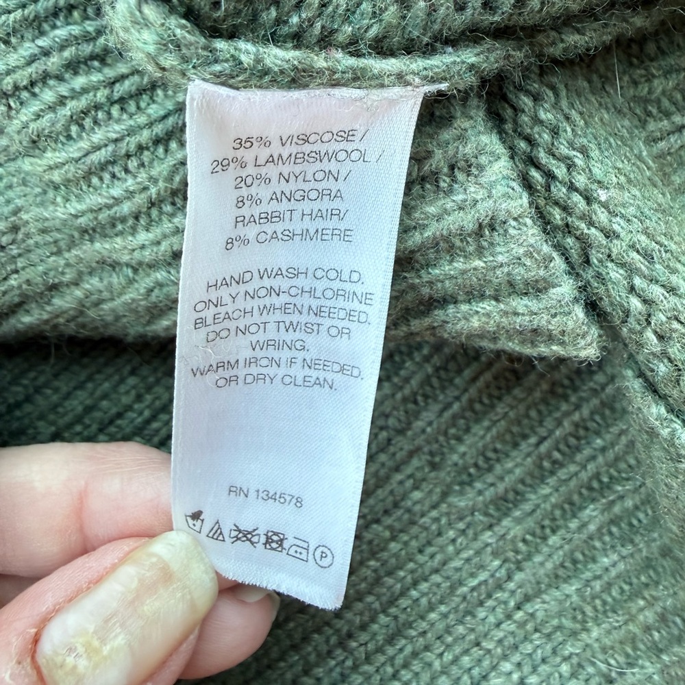 Vineyard Vines VGUC Fair Isle Cashmere Blend Sweater Green Blue Medium - Picture 6 of 7
